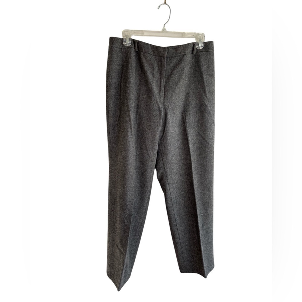 Talbots Dress Pants Gray Size 14 Petite Fully Lined Wool Blend Comfort Stretch